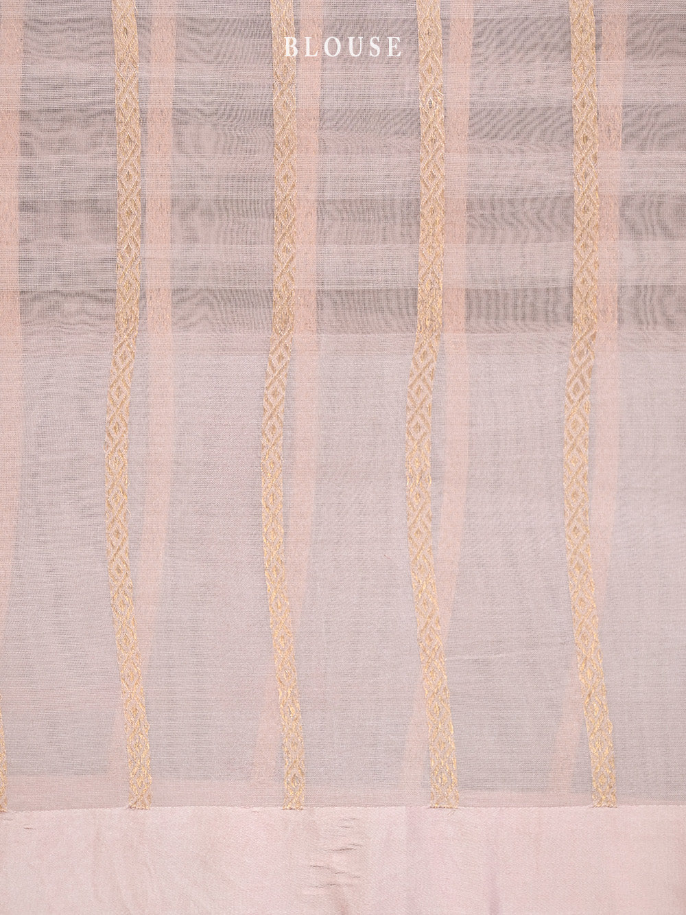 Light Rose Gold Organza Handloom Banarasi Saree - Sacred Weaves
