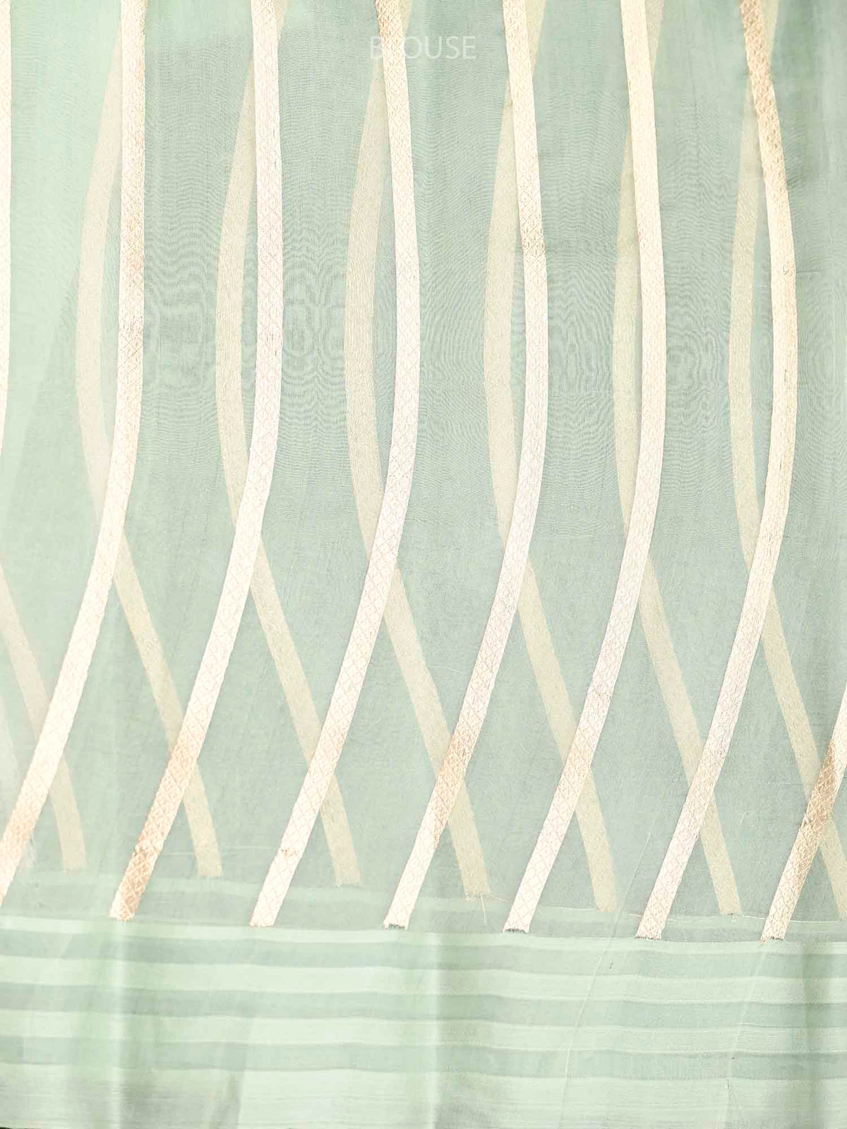Mint Blue Organza Handloom Banarasi Saree - Sacred Weaves