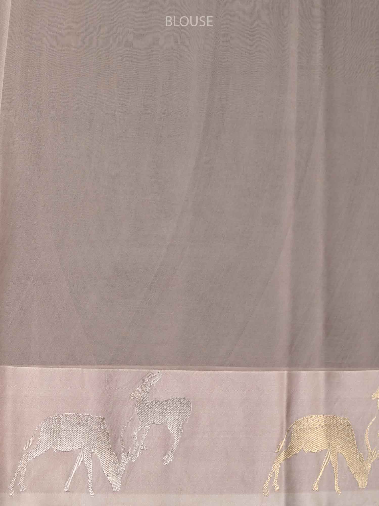 Powder Pink Booti Organza Handloom Banarasi Saree - Sacred Weaves