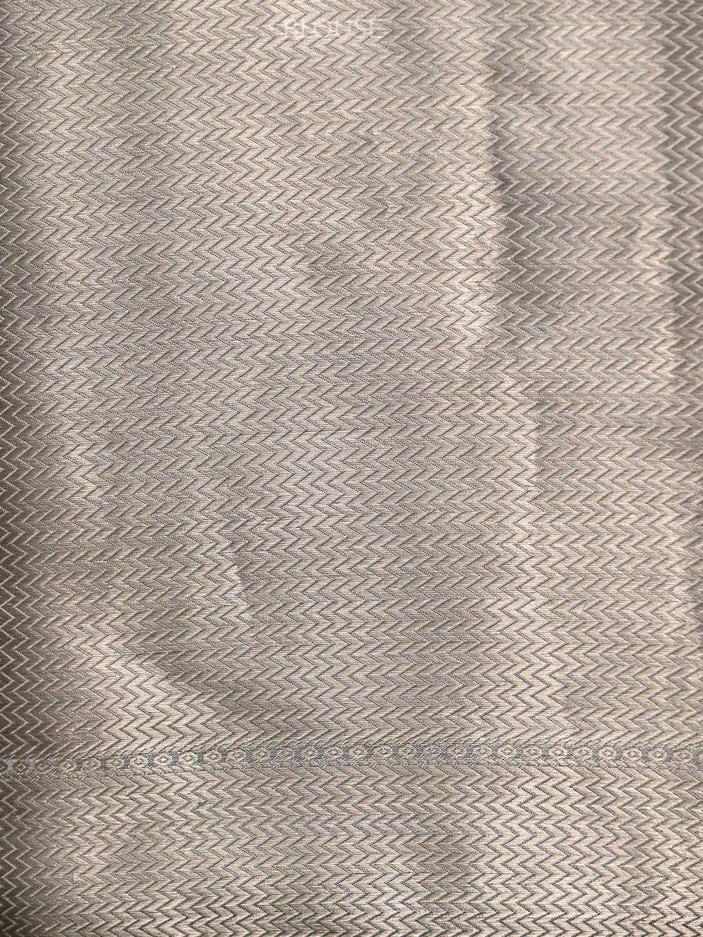 Blue Grey Tissue Brocade Handloom Banarasi Saree - Sacred Weaves