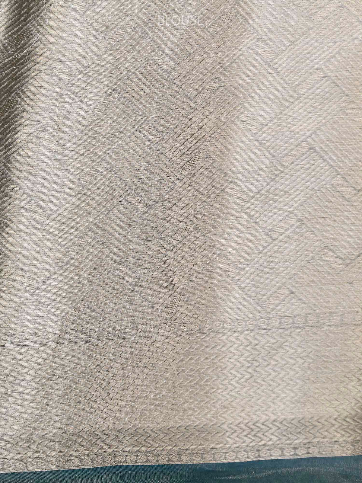 Pastel Aqua Blue Tissue Rangkat Handloom Banarasi Saree - Sacred Weaves