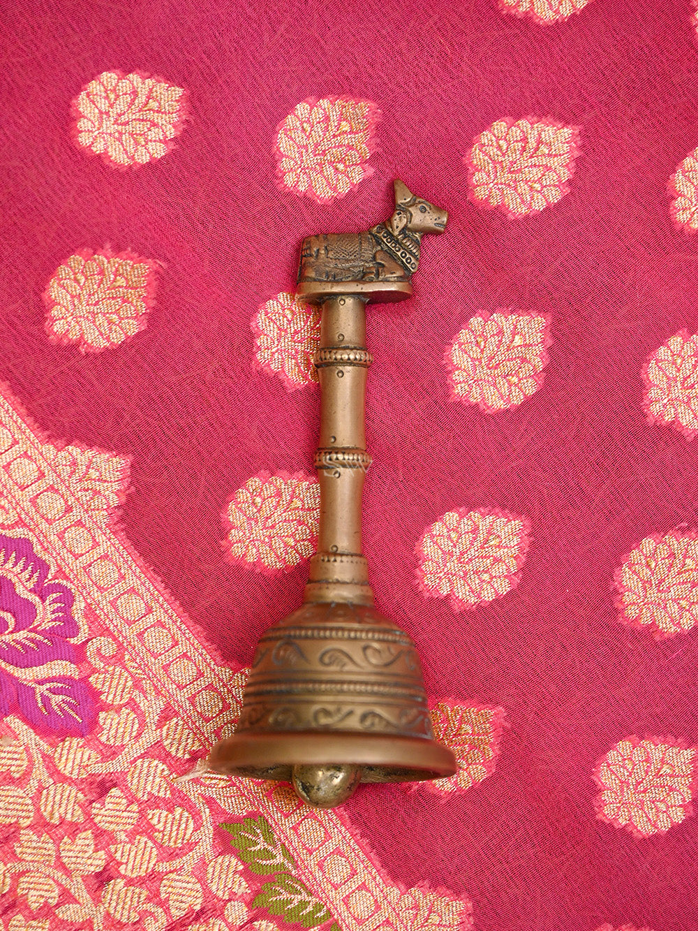 Coral Pink Booti Khaddi Georgette Handloom Banarasi Saree