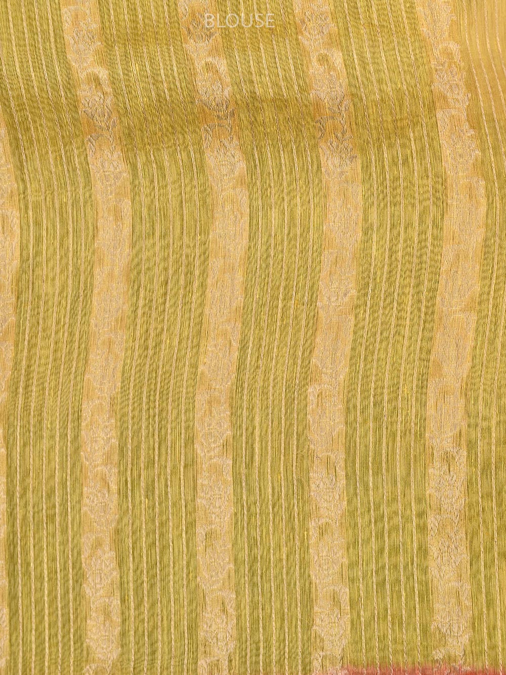 Pastel Yellow Boota Linen Handloom Banarasi Saree - Sacred Weaves