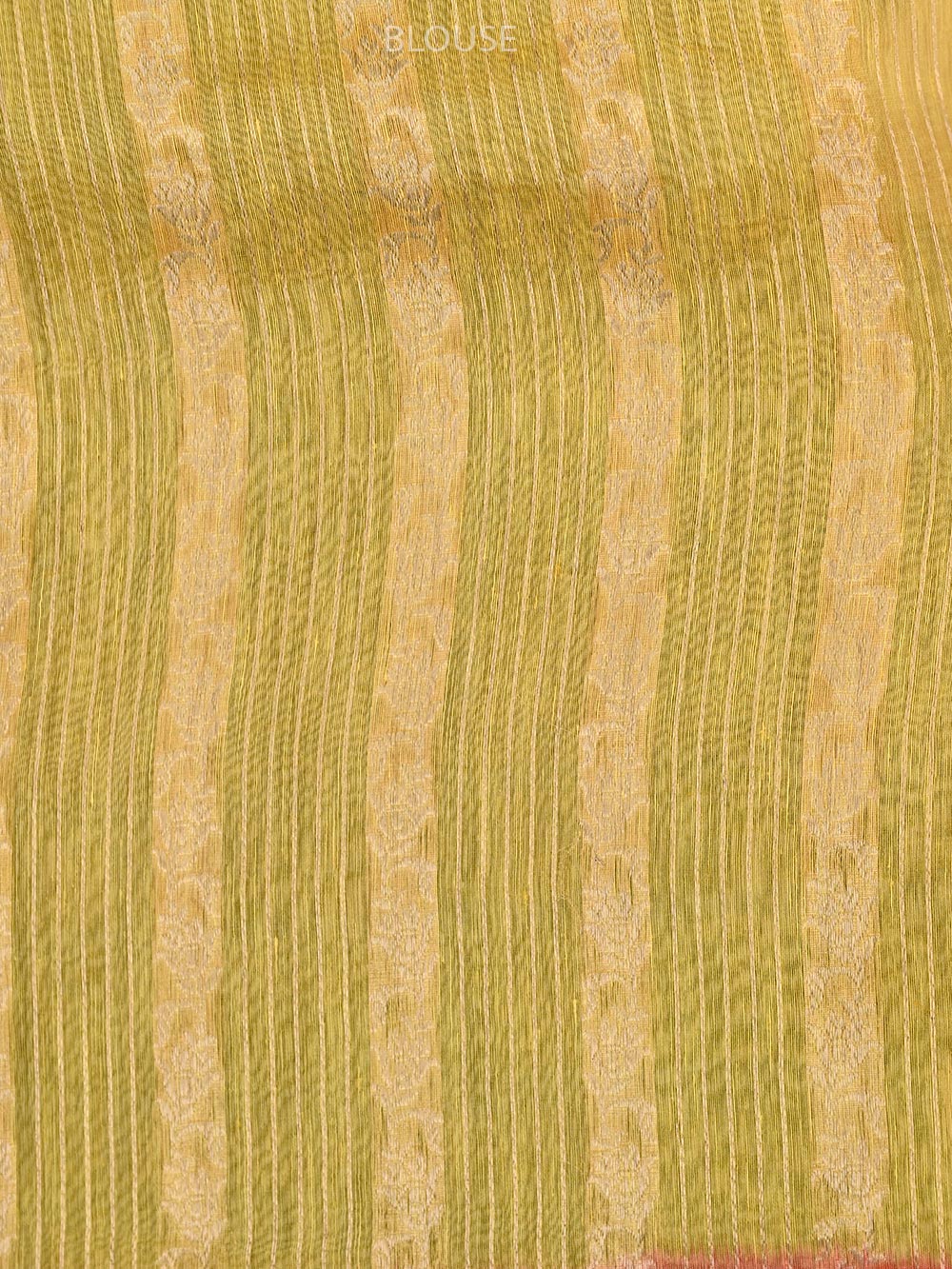 Pastel Yellow Boota Linen Handloom Banarasi Saree - Sacred Weaves