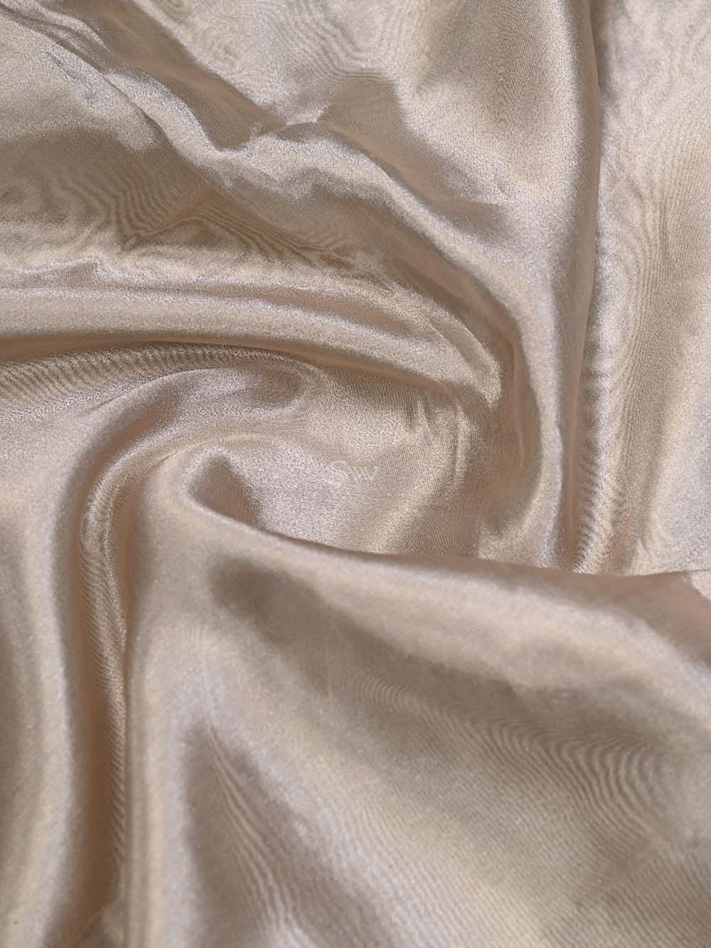 Beige Gold Tissue Handloom Banarasi Saree - Sacred Weaves