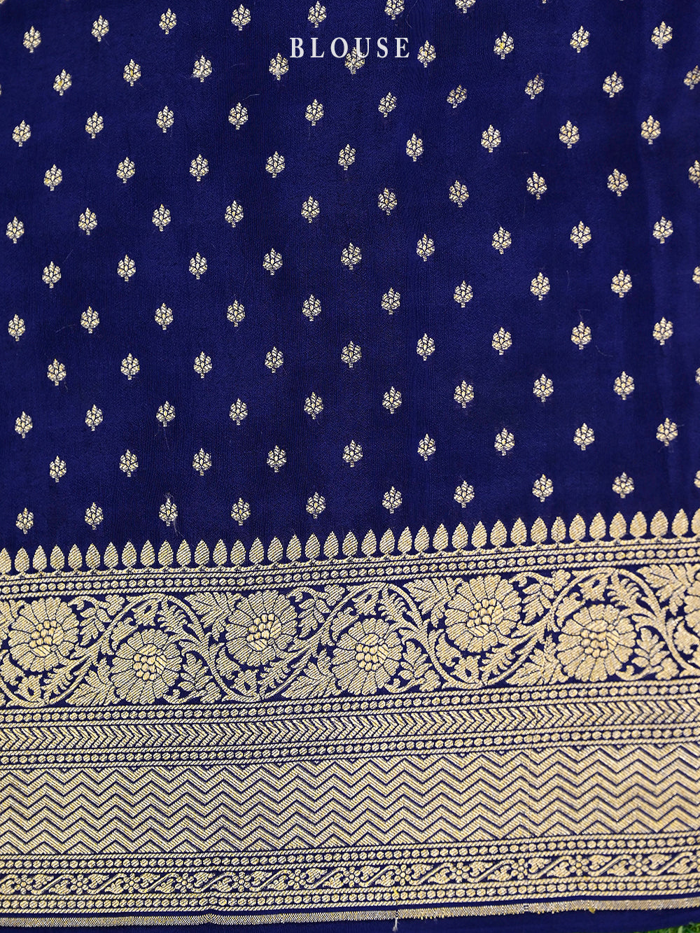 Blue Jaal Crepe Silk Handloom Banarasi Saree - Sacred Weaves