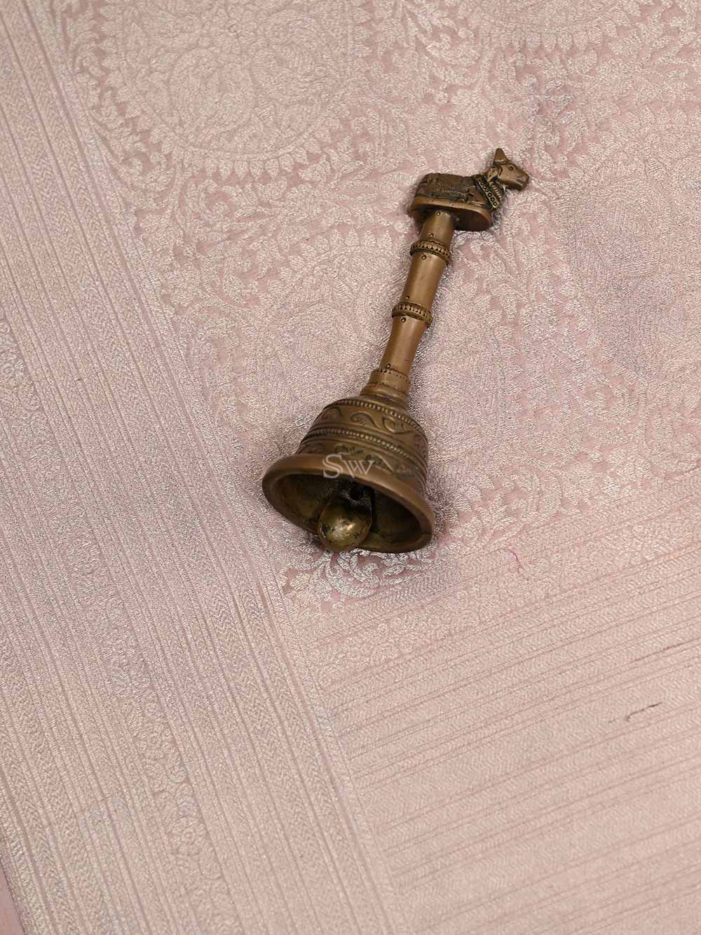Pastel Pink Katan Silk Shikargah Brocade Handloom Banarasi Saree - Sacred Weaves