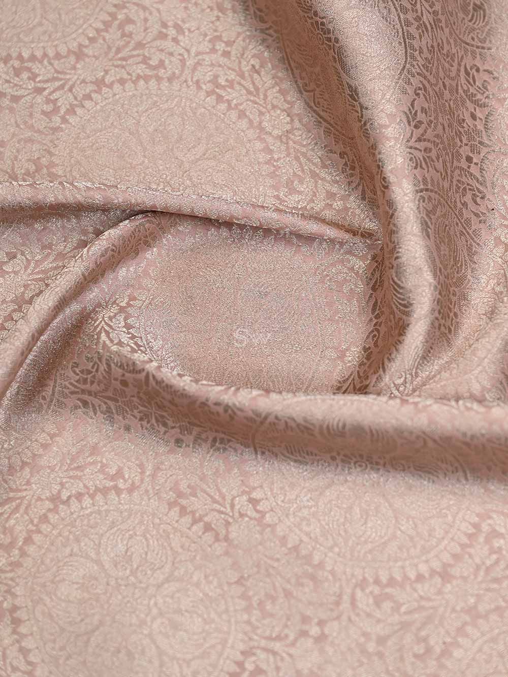 Pastel Pink Katan Silk Shikargah Brocade Handloom Banarasi Saree - Sacred Weaves