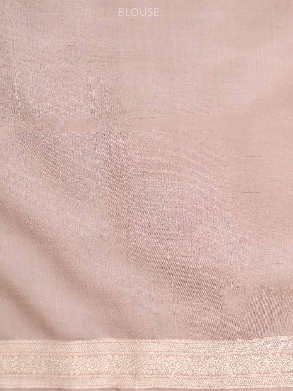 Pastel Pink Katan Silk Shikargah Brocade Handloom Banarasi Saree - Sacred Weaves