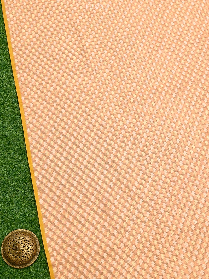 Peach Cotton Silk Handloom Banarasi Suit