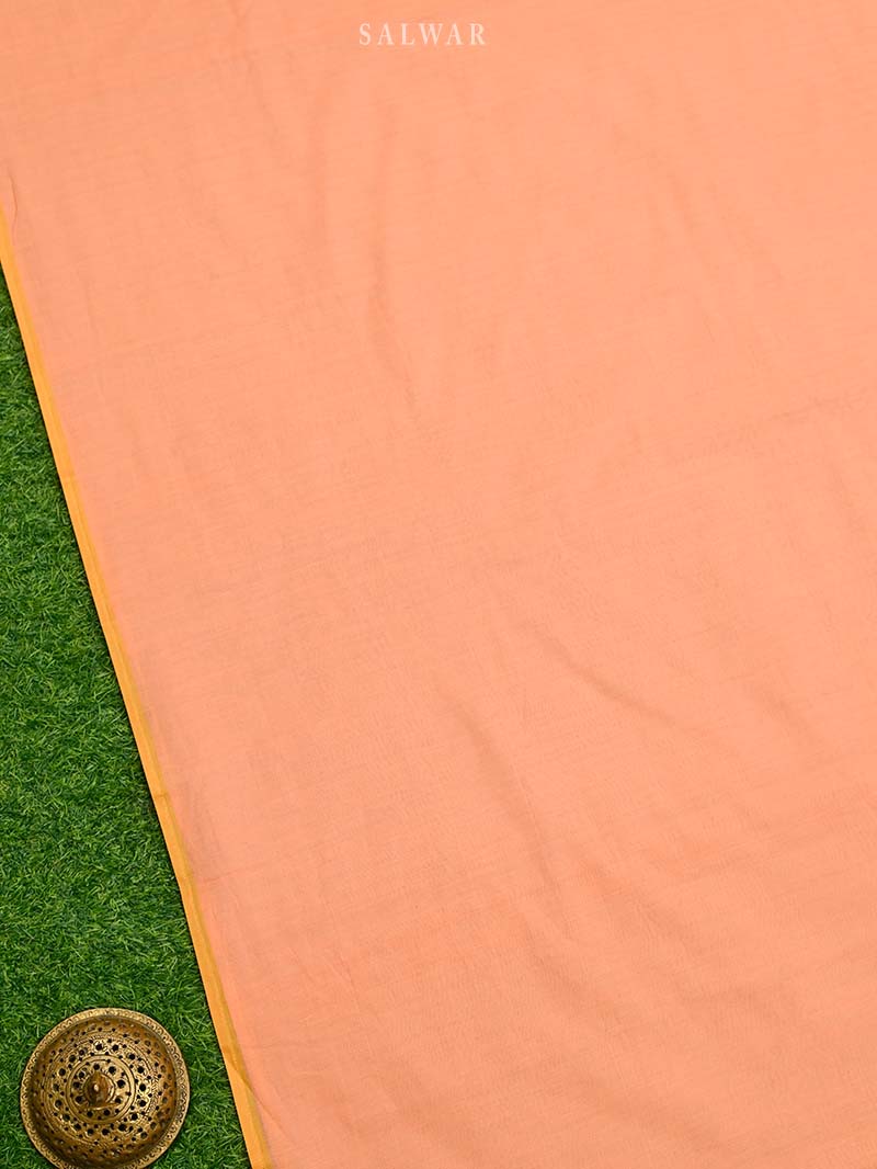 Peach Cotton Silk Handloom Banarasi Suit