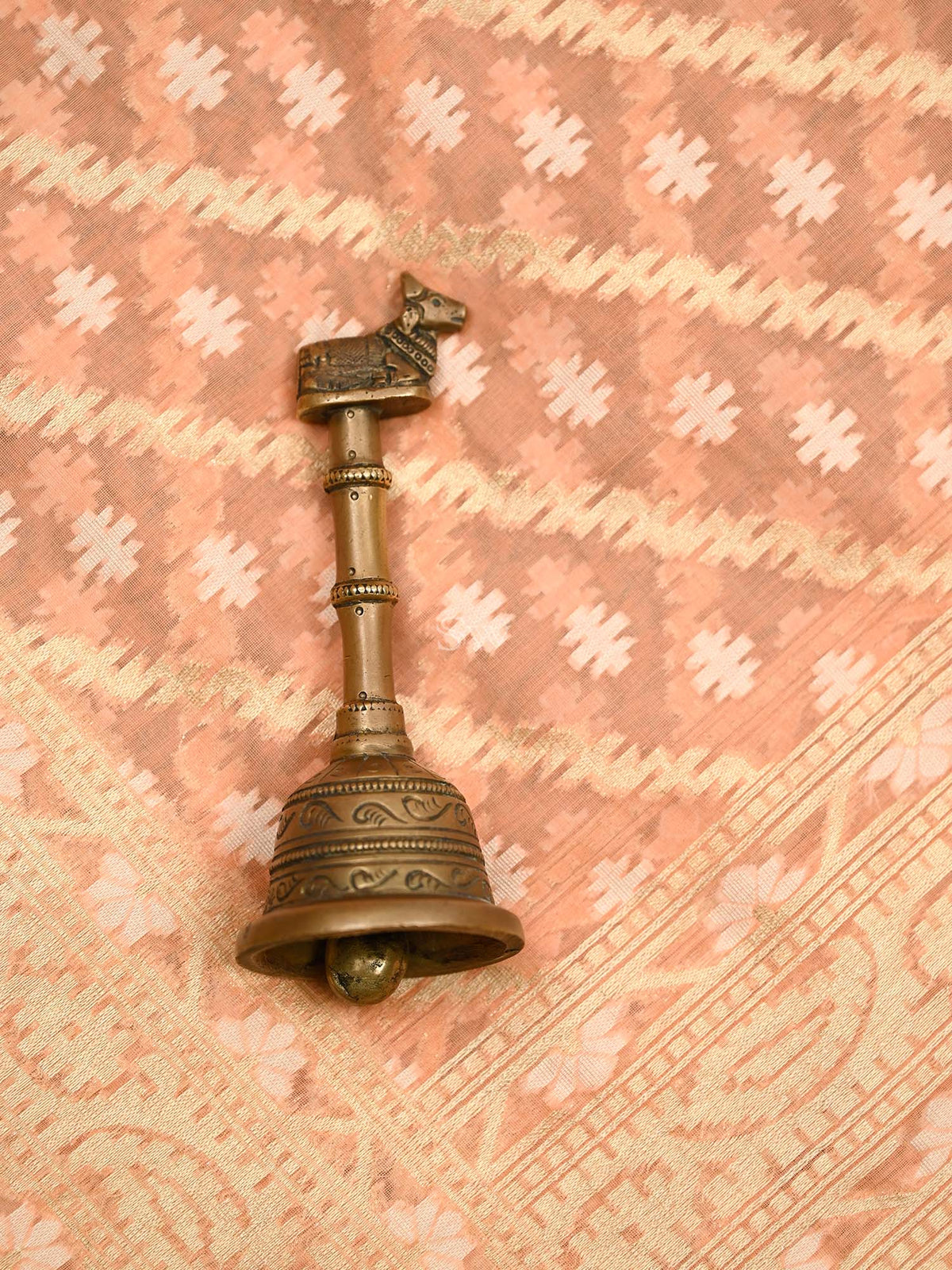 Peach Cotton Silk Handloom Banarasi Suit