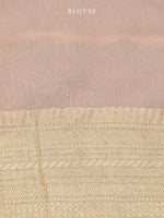 Pastel Pink Grey Rangkat Khaddi Georgette Handloom Banarasi Saree - Sacred Weaves