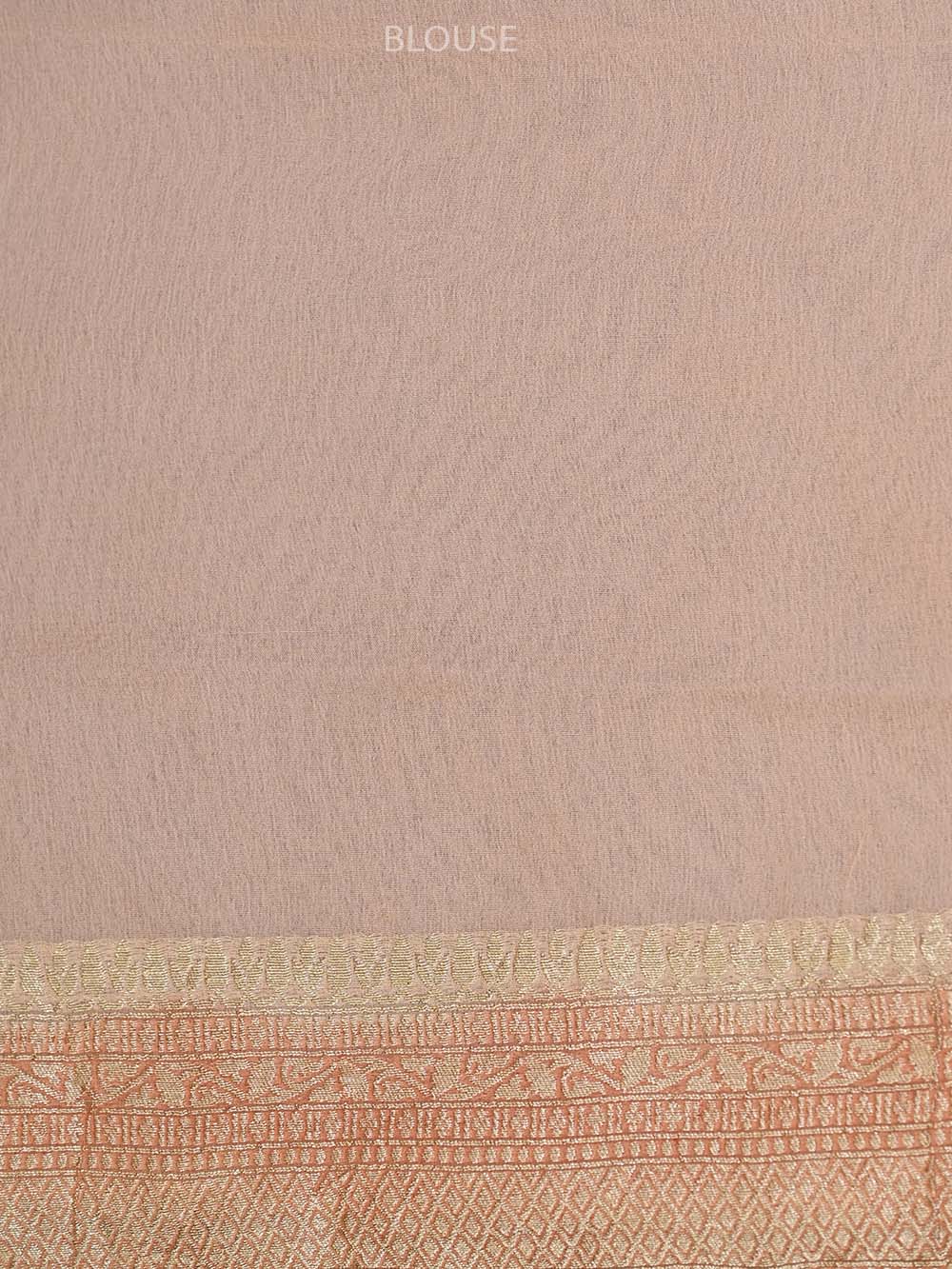 Coral Pink Rangkat Georgette Tissue Handloom Banarasi Saree - Sacred Weaves