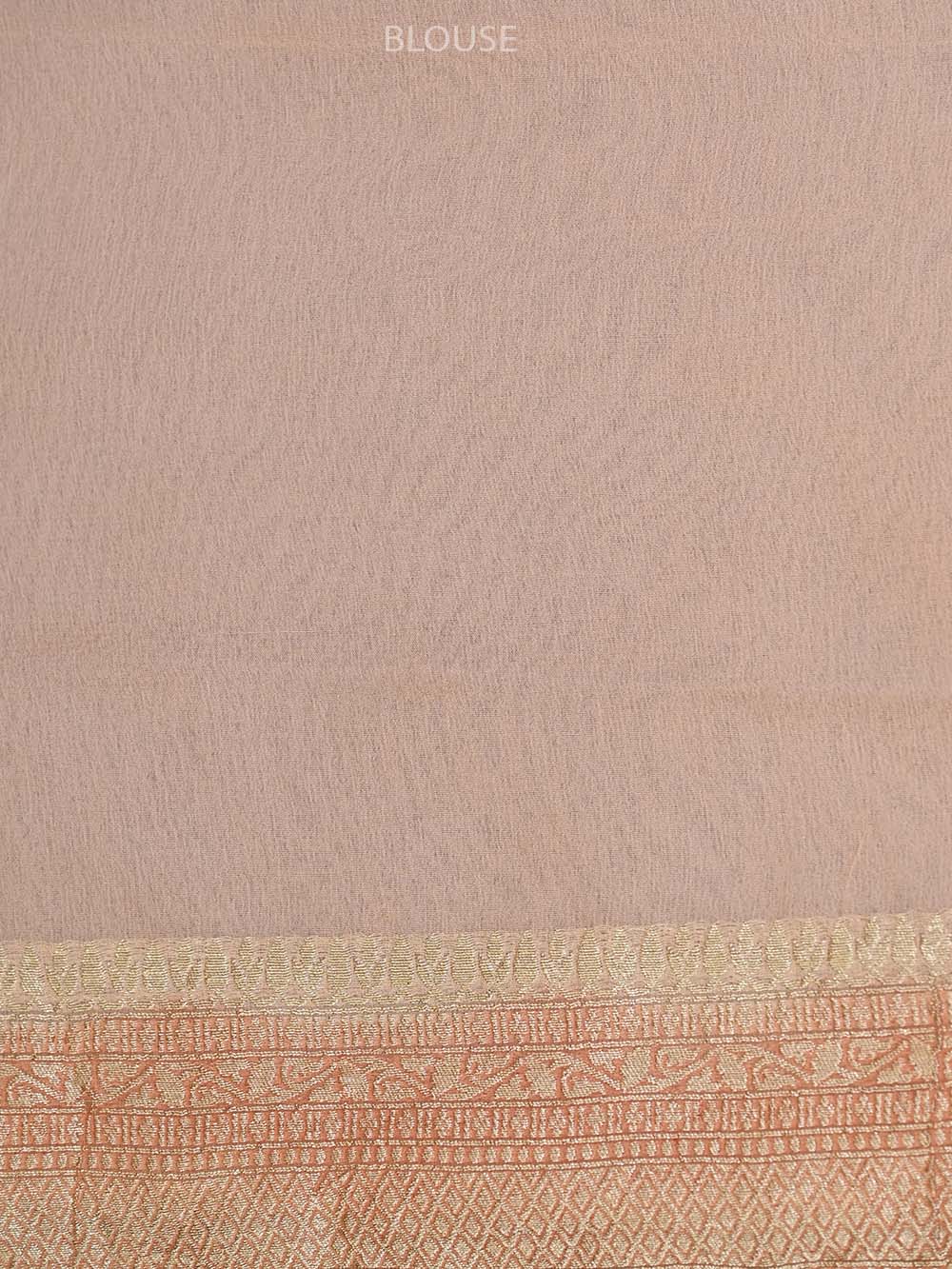 Coral Pink Rangkat Georgette Tissue Handloom Banarasi Saree - Sacred Weaves