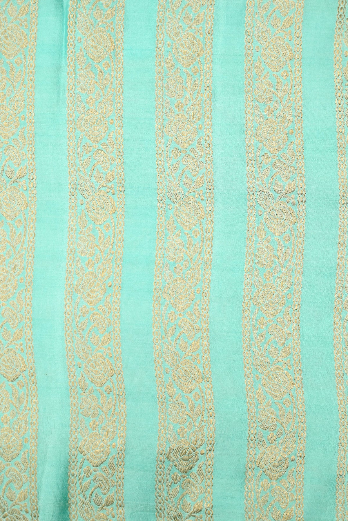 Sea Green Satin Silk Handloom Banarasi Lehenga