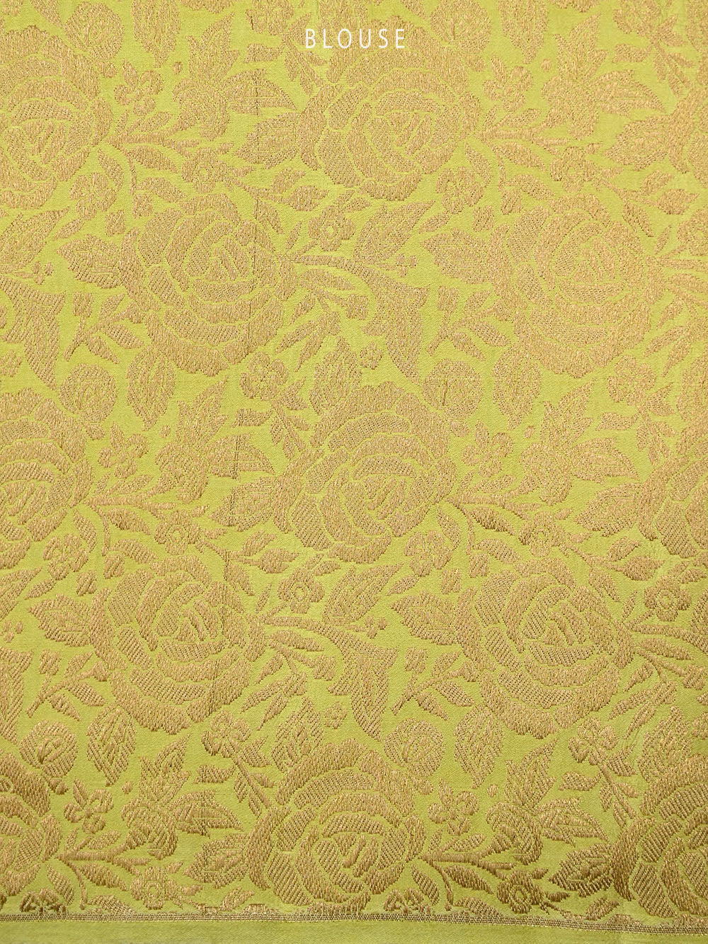 Lime Green Satin Silk Handloom Banarasi Lehenga - Sacred Weaves