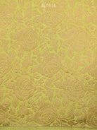 Lime Green Satin Silk Handloom Banarasi Lehenga - Sacred Weaves