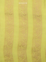 Lime Green Satin Silk Handloom Banarasi Lehenga - Sacred Weaves