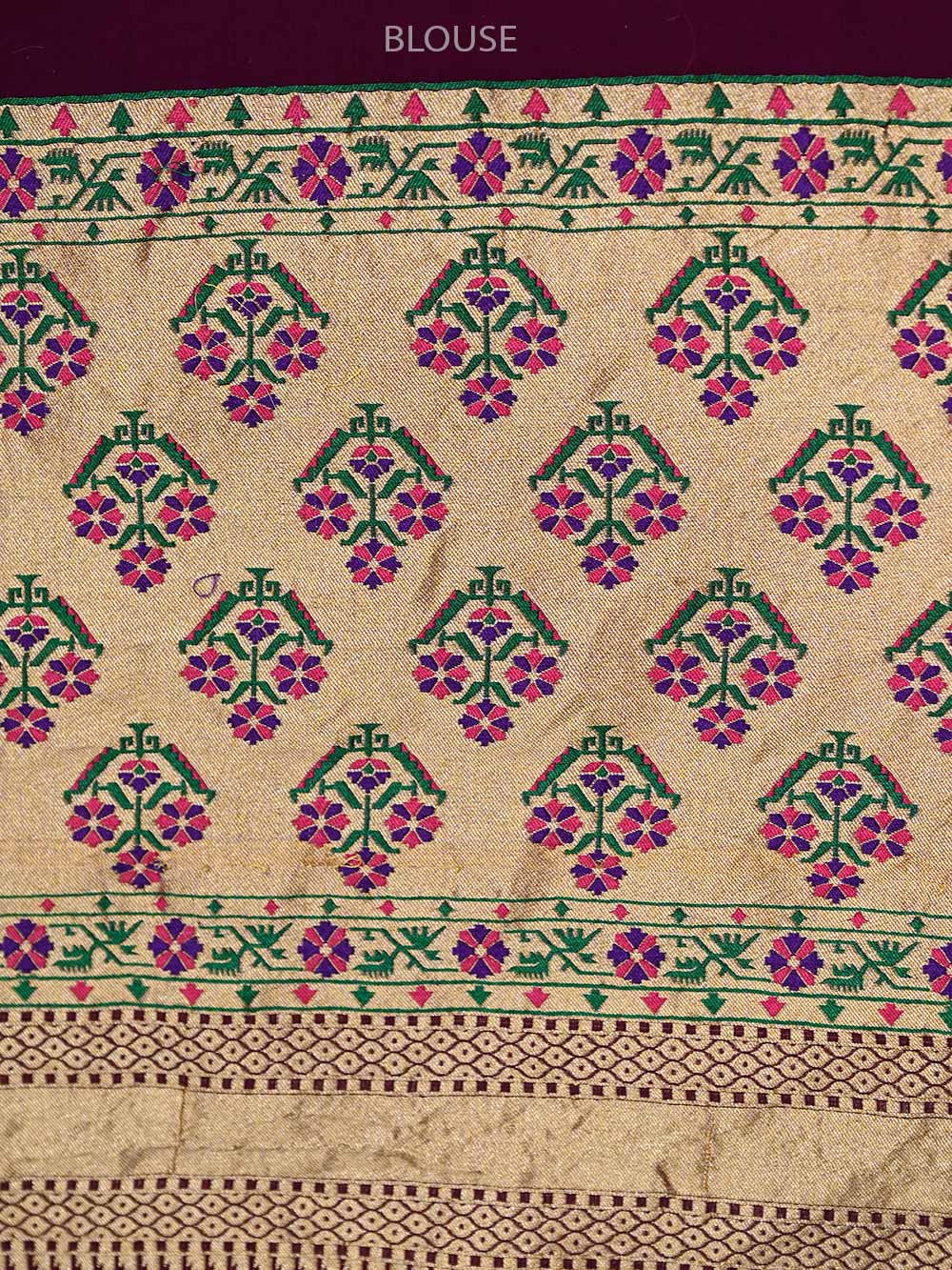 Purple Paithani Khaddi Georgette Handloom Banarasi Saree - Sacred Weaves