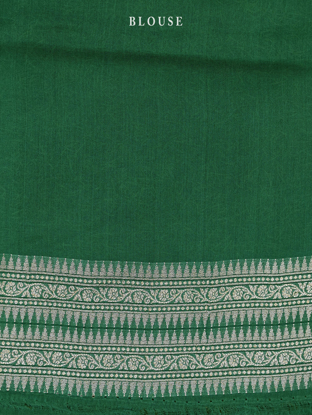 Bottle Green Booti Organza Handloom Banarasi Saree - Sacred Weaves