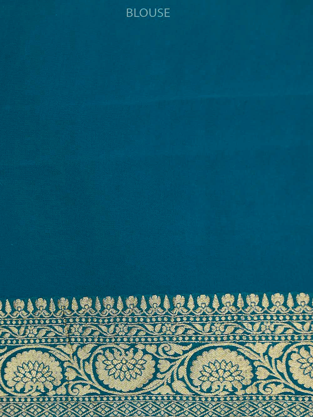 Peacock Blue Booti Khaddi Georgette Handloom Banarasi Saree - Sacred Weaves