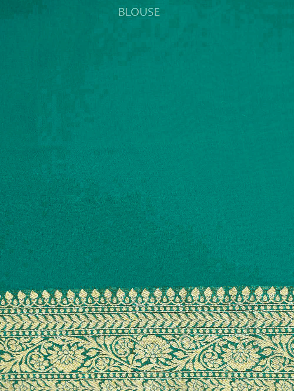 Teal Green Jaal Khaddi Georgette Handloom Banarasi Saree - Sacred Weaves