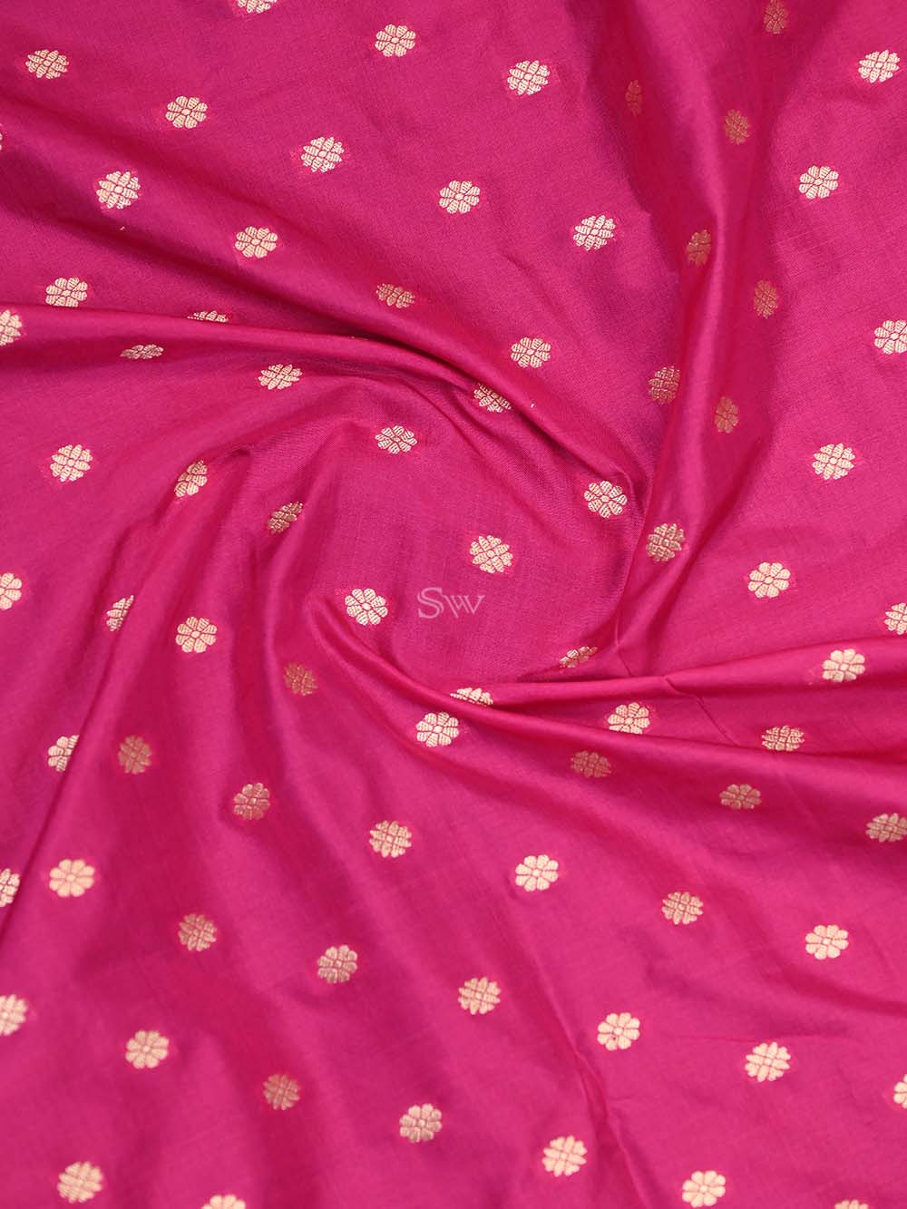 Yellow And Magenta Konia Katan Silk Handloom Banarasi Dupatta - Sacred Weaves