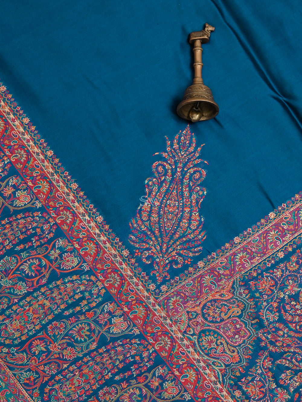 Midnight Blue Pashmina Moonga Silk Handloom Banarasi Saree - Sacred Weaves