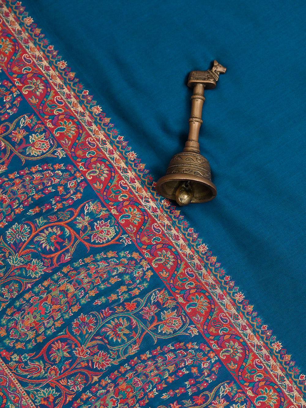 Midnight Blue Pashmina Moonga Silk Handloom Banarasi Saree - Sacred Weaves
