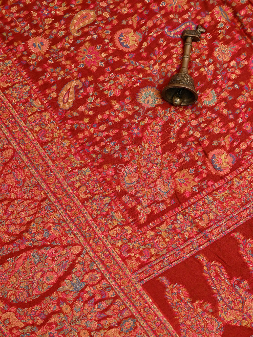 Maroon Pashmina Moonga Silk Handloom Banarasi Saree - Sacred Weaves