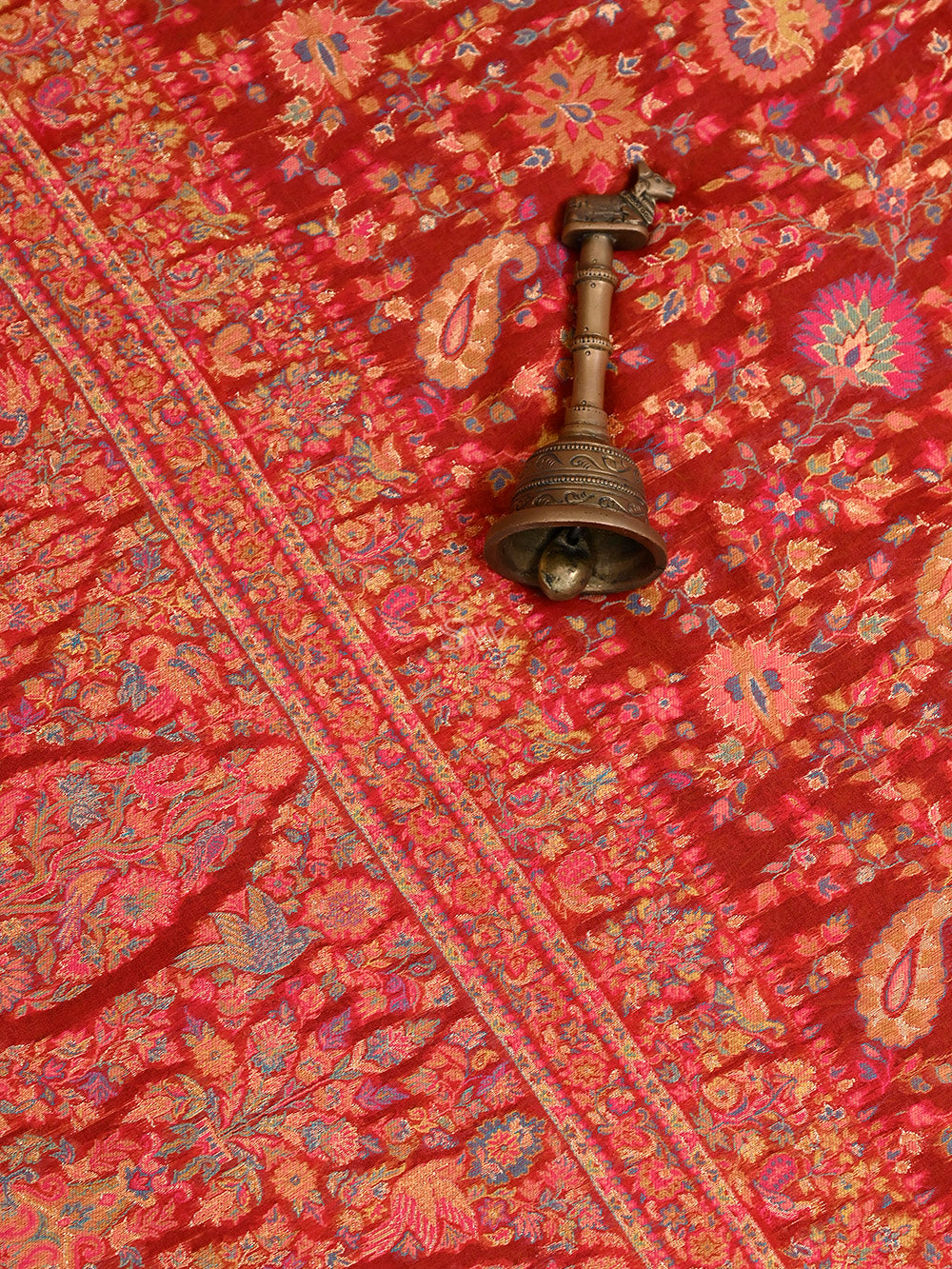 Maroon Pashmina Moonga Silk Handloom Banarasi Saree - Sacred Weaves