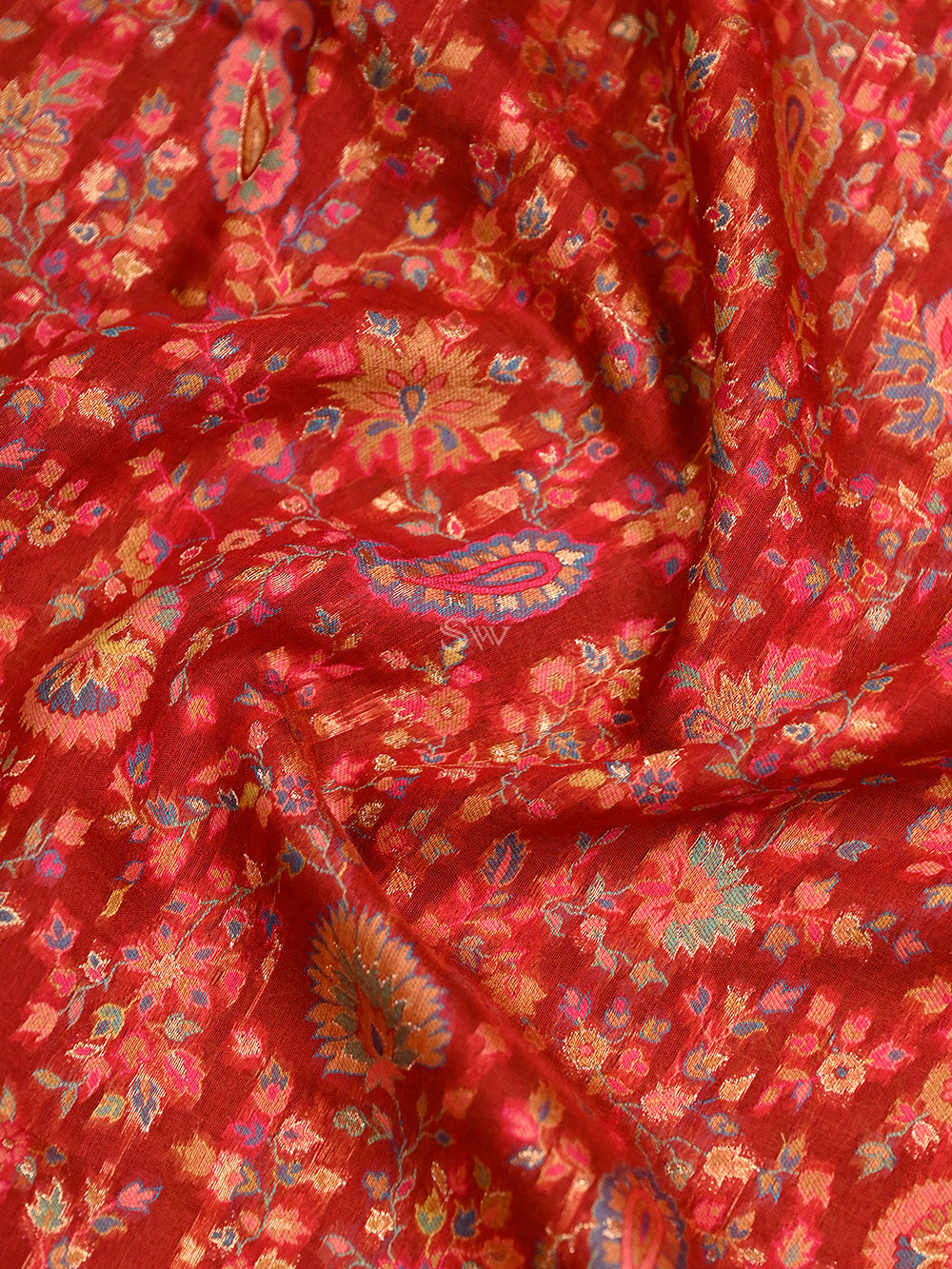 Maroon Pashmina Moonga Silk Handloom Banarasi Saree - Sacred Weaves