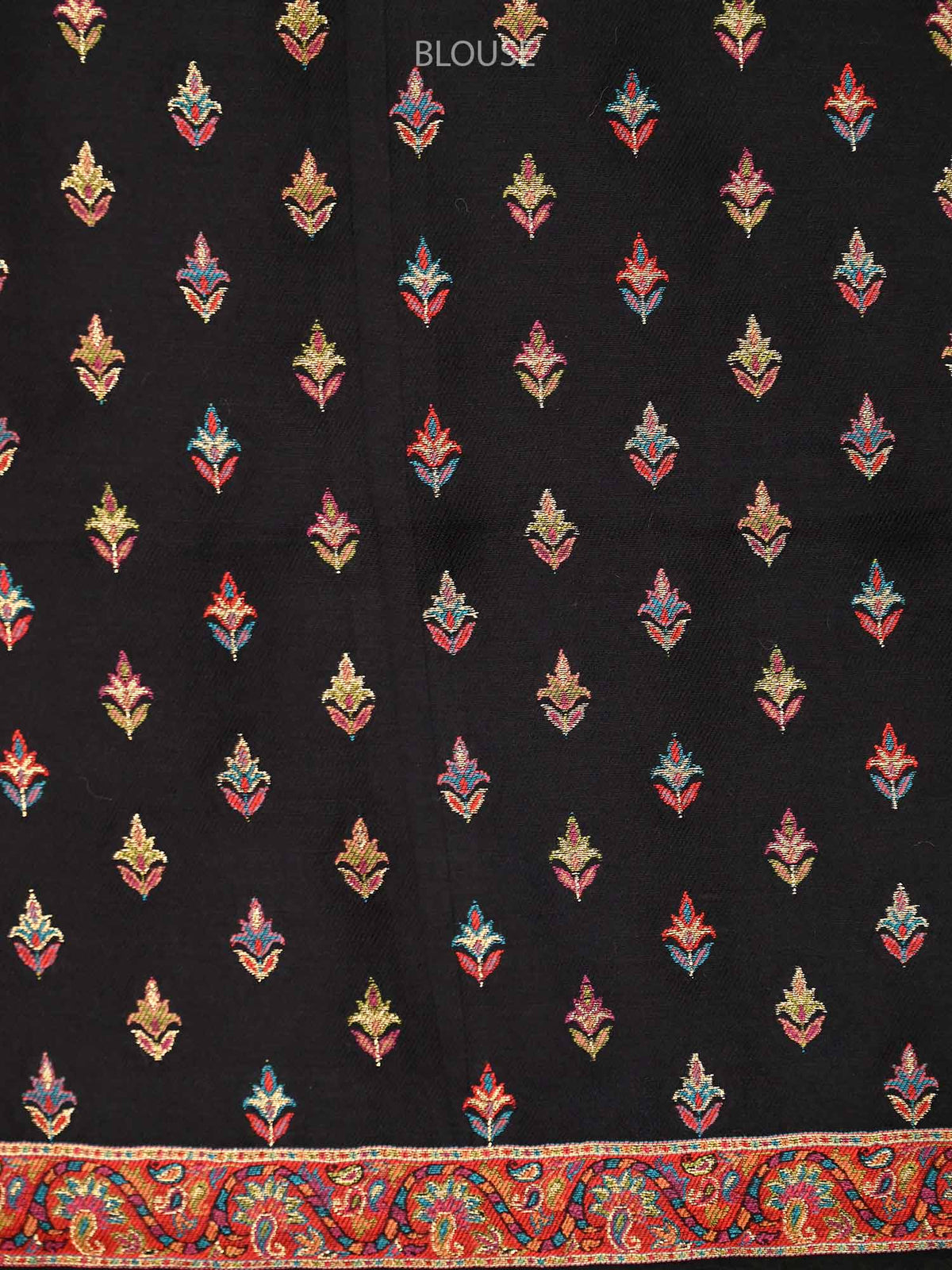 Black Pashmina Moonga Silk Handloom Banarasi Saree - Sacred Weaves