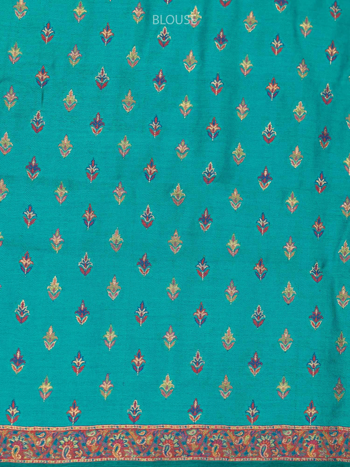 Teal Green Pashmina Moonga Silk Handloom Banarasi Saree - Sacred Weaves