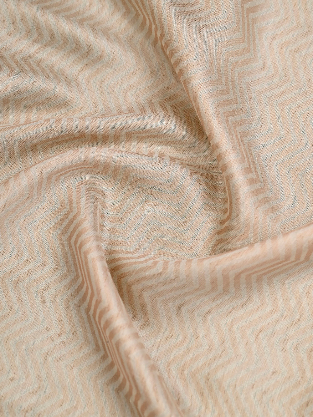 Beige Pashmina Moonga Silk Handloom Banarasi Saree - Sacred Weaves