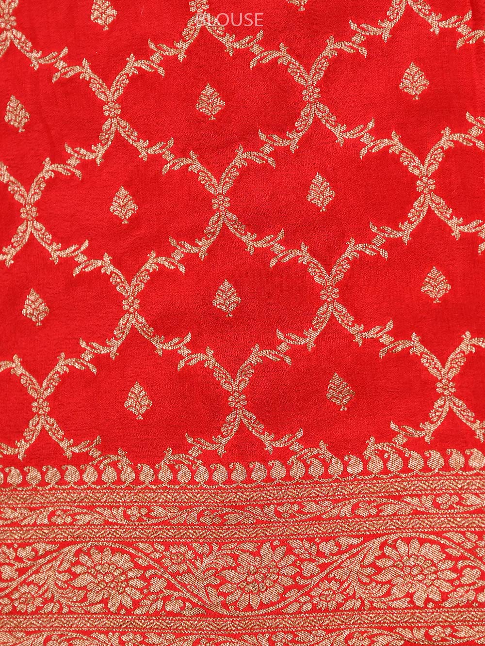 Blue Crepe Silk Booti Handloom Banarasi Saree - Sacred Weaves
