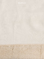 Off-White Stripe Khaddi Georgette Handloom Banarasi Saree - Sacred Weaves