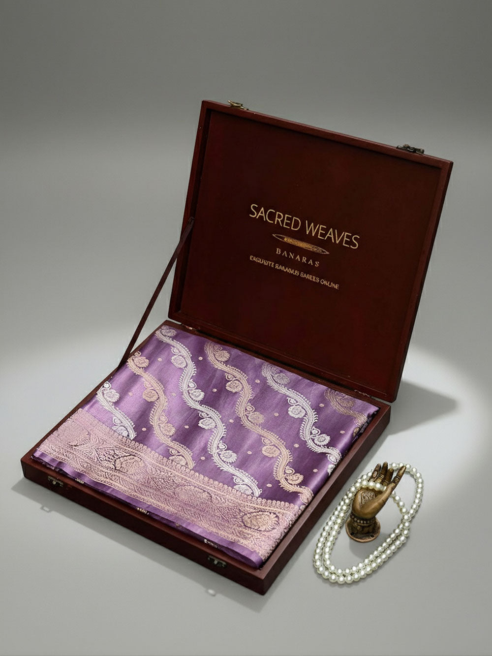 Pastel Purple Satin Sona Roopa Jaal Handloom Banarasi Saree