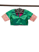 Bottle Green Katan Silk Banarasi Ready-Made Blouse