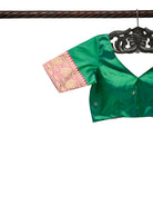 Bottle Green Katan Silk Banarasi Ready-Made Blouse