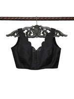 Black Katan Silk Banarasi Ready-Made Blouse - Sacred Weaves