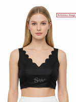 Black Katan Silk Banarasi Ready-Made Blouse - Sacred Weaves