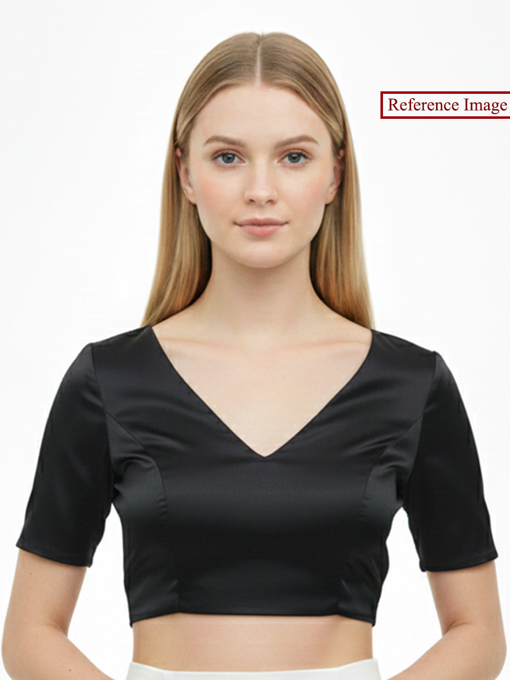 Black Satin Silk Banarasi Ready-Made Blouse - Sacred Weaves