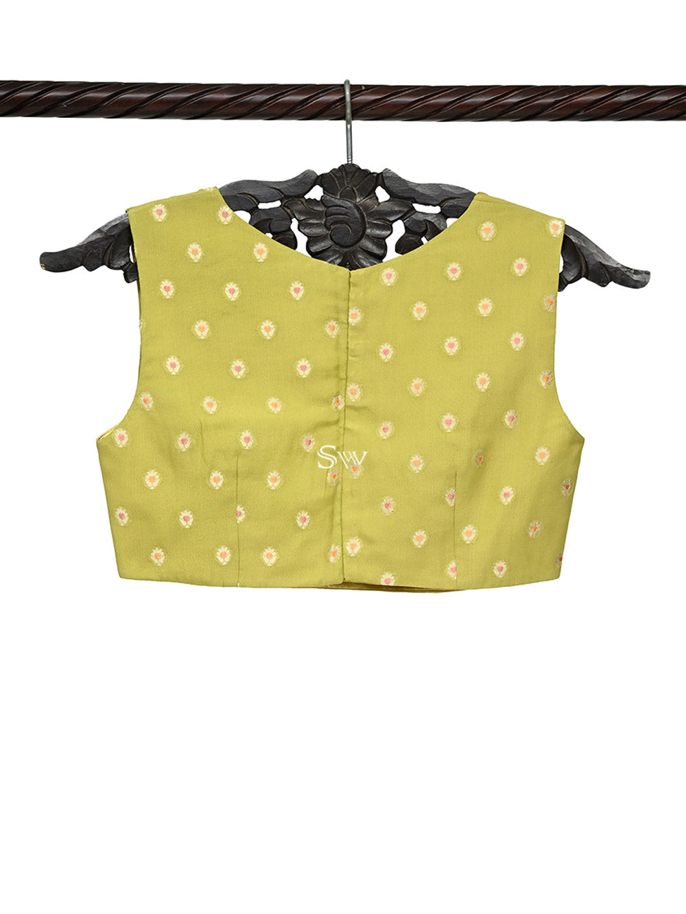 Green Meenakari Georgette Banarasi Ready-made Blouse - Sacred Weaves
