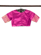 Magenta Katan Silk Banarasi Ready-Made Blouse - Sacred Weaves