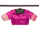 Magenta Katan Silk Banarasi Ready-Made Blouse - Sacred Weaves