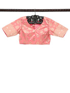 Pink Boota Katan Silk Banarasi Ready-Made Blouse