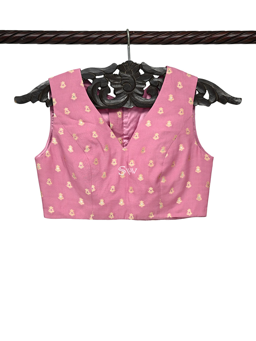 Pink Meenakari Georgette Banarasi Ready-made Blouse - Sacred Weaves