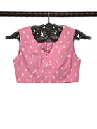 Pink Meenakari Georgette Banarasi Ready-made Blouse - Sacred Weaves